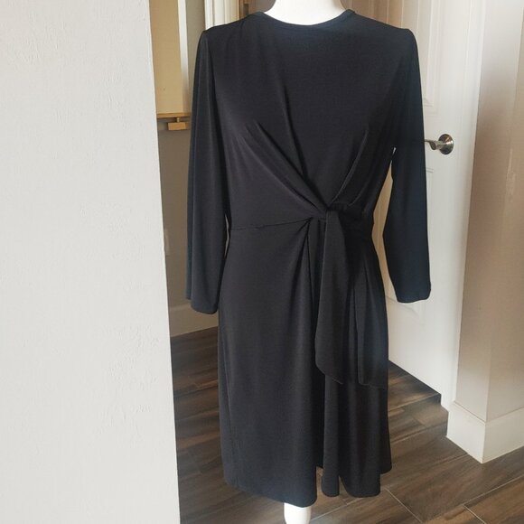 Worthington Dresses & Skirts - WORTHINGTON Black Waist Wrap Tie Front Dress - Size Large